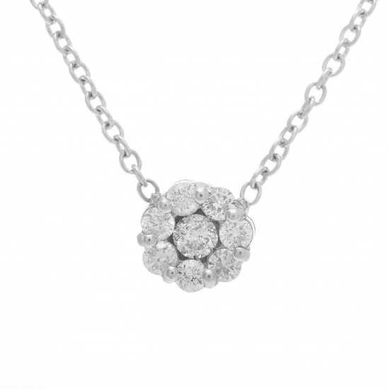 قلادة دمعة ألماس الراوند من مجموعة "دازل" ذهب 18