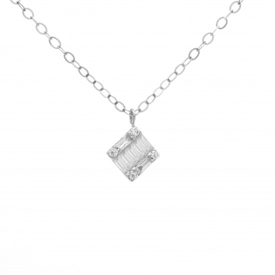 قلادة ألماس خماسية الباجيت من مجموعة "ايليترو" ذهب 18