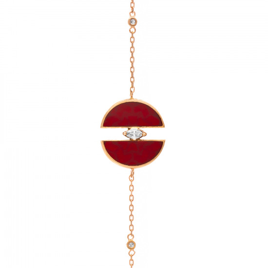 اسوارة  ألماس الماركيز من "دي موون" ذهب 18