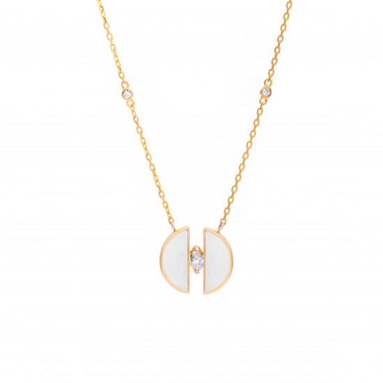 قلادة ألماس الماركيز من "دي موون" ذهب 18