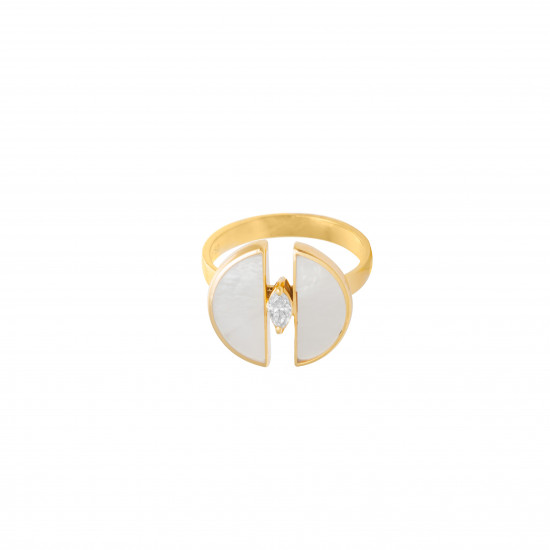 خاتم ألماس الماركيز "دي موون" ذهب 18