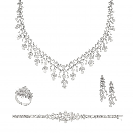 طقم دمعة ألماس الراوند من مجموعة"دازل برايد" ذهب18 طقم دمعة ألماس الراوند من مجموعة"دازل برايد" ذهب18