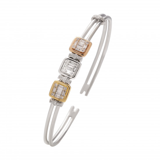 اسوارة ألماس الباجيت  من مجموعة "ايليترو" ذهب 18