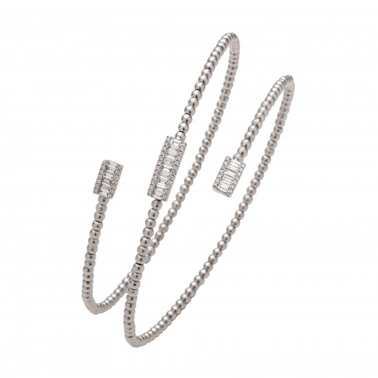 اسوارة ألماس الباجيت  من مجموعة "ايليترو" ذهب 18