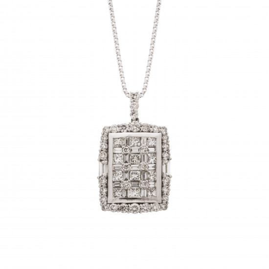 قلادة ألماس الباجيت من مجموعة "ايليترو" ذهب 18