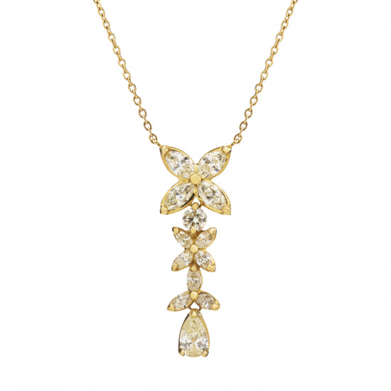 قلادة الزهور الثلاثية,ألماسية الماركيز من مجموعة "ريدينس" ذهب18 قلادة الزهور الثلاثية,ألماسية الماركيز من مجموعة "ريدينس" ذهب18