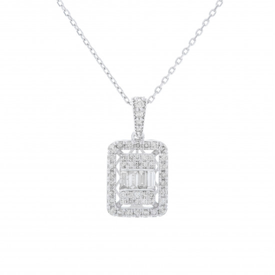 قلادة ألماس الباجيت الرباعي من مجموعة "ايليترو" ذهب18