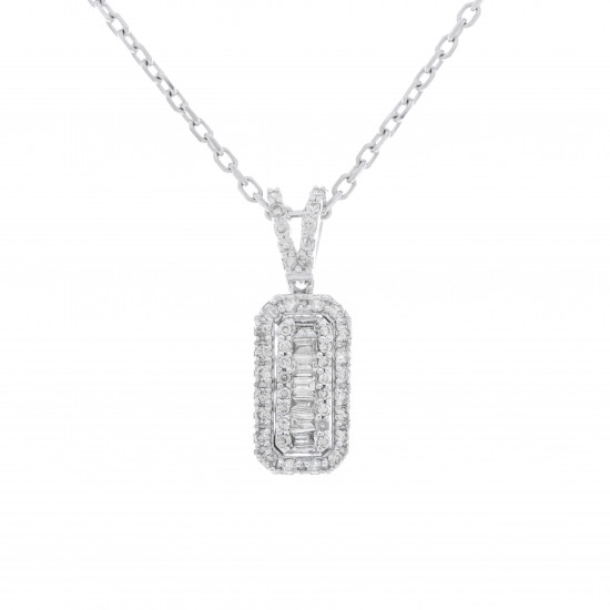 قلادة ألماس  الباجيت من مجموعة "ايليترو" ذهب 18