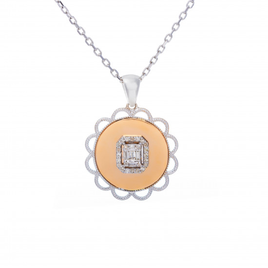 قلادة ألماس  الباجيت من مجموعة "ايليترو" ذهب 18