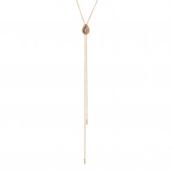 قلادة قطرة الألماس المستدير مجموعة " روزاديل" ذهب 18