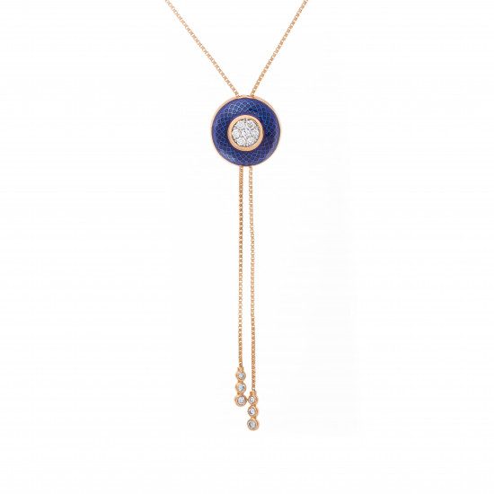 قلادة وردة الألماس المستدير مجموعة "روزاديل" ذهب 18 قلادة وردة الألماس المستدير مجموعة "روزاديل" ذهب 18