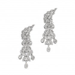 حلق دمعة ألماس الراوند من مجموعة "دازل برايد" ذهب 18