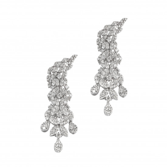 حلق دمعة ألماس الراوند من مجموعة "دازل برايد" ذهب 18 حلق دمعة ألماس الراوند من مجموعة "دازل برايد" ذهب 18