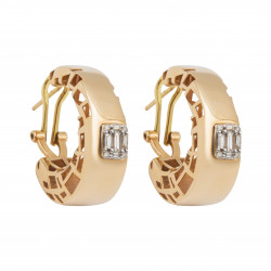 حلق صدف ألماس الباجيت من مجموعة "ايليترو" ذهب 18