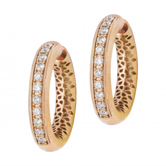 حلق ألماس الراوند من مجموعة "دازل" ذهب 18