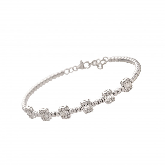 اسوارة ألماس الباجيت  من مجموعة "ايليترو" ذهب 18