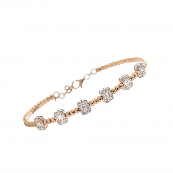 اسوارة ألماس الباجيت السداسي من مجموعة "ايليترو" ذهب 18