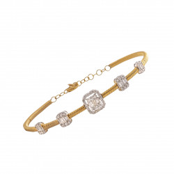 اسوارة ألماس الباجيت  من مجموعة "ايليترو" ذهب 18