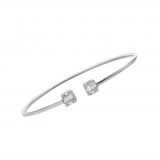 اسوارة ألماس الباجيت  من مجموعة "ايليترو" ذهب 18