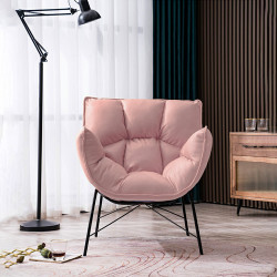 كرسي فخم من القماش وردي