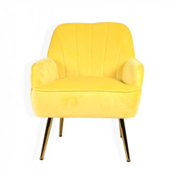 كرسي راحتي مخمل اصفر