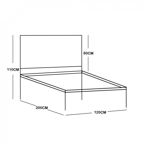 هيكل سرير معدني منجد بني 120x200 سم هيكل سرير معدني منجد بني 120x200 سم