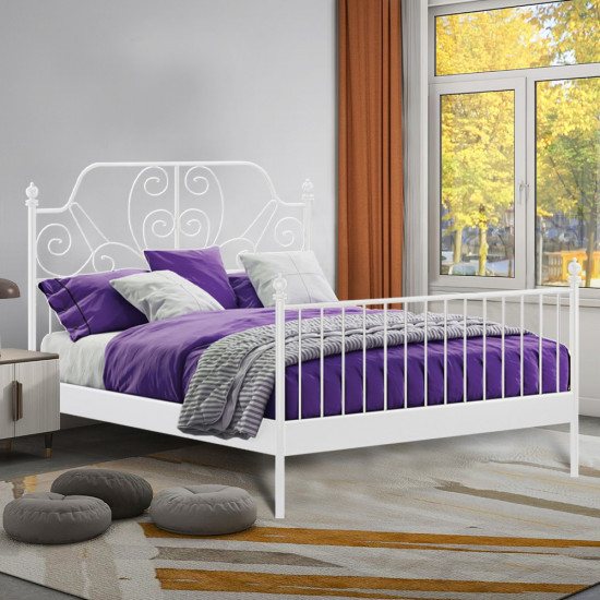 سرير ابيض حديد 200X120 سم