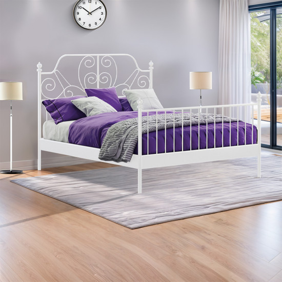 سرير ابيض حديد 200X120 سم