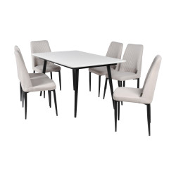 طاولة طعام خشب وارجل معدنية 6 كراسي طاولة طعام خشب وارجل معدنية 6 كراسي