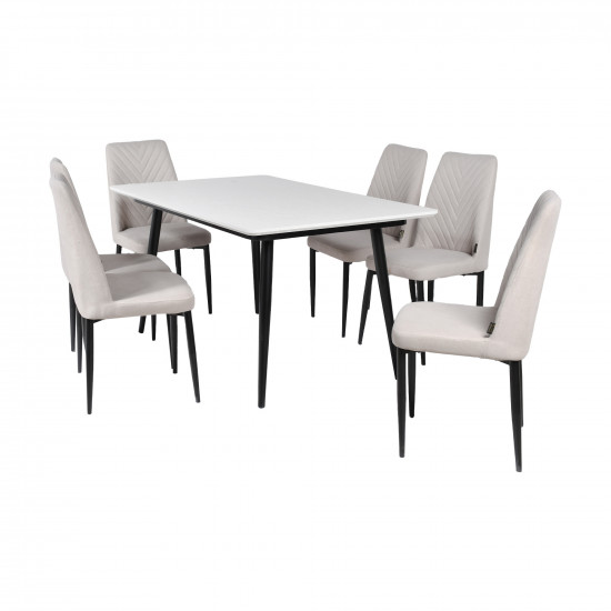 طاولة طعام خشب وارجل معدنية 6 كراسي طاولة طعام خشب وارجل معدنية 6 كراسي