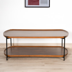 طاولة خدمة مفردة من الخشب والمعدن بني طاولة خدمة مفردة من الخشب والمعدن بني