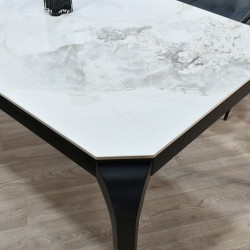 طاولة طعام رخام 10 كراسي بأرجل معدنية