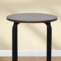 طاولة خدمة مفردة دائرية من الخشب بني غامق طاولة خدمة مفردة دائرية من الخشب بني غامق