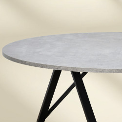 طاولة خدمة مفردة خشب مع قاعدة معدنية رمادي طاولة خدمة مفردة خشب مع قاعدة معدنية رمادي