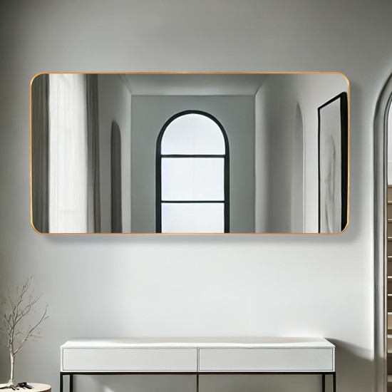 مرآة ديكور حائط بإطار ذهبي 60×120سم
