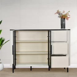 دولاب متعدد الاستخدام من الخشب و الزجاج 140 سم