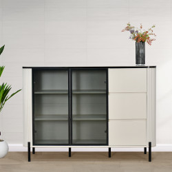 دولاب متعدد الاستخدام من الخشب و الزجاج 140 سم