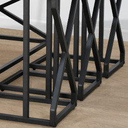 طقم طاولات خدمة 7 قطع من الخشب رمادي