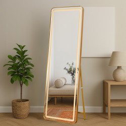مرآة استاند مضيئة بإطار ذهبي 170×60 سم مرآة استاند مضيئة بإطار ذهبي 170×60 سم