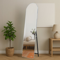 مرآة استاند عصرية بإطار فضي 180×50 سم مرآة استاند عصرية بإطار فضي 180×50 سم