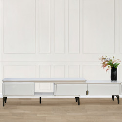 وحدة تلفزيون مودرن سطح سيراميك 175 سم تتمدد الي 200سم 