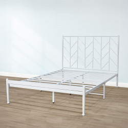 هيكل سرير معدني أبيض 120×200 سم هيكل سرير معدني أبيض 120×200 سم