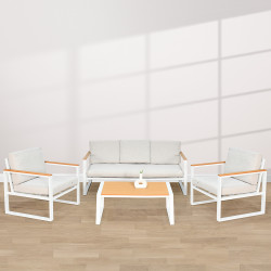 جلسة خارجية عصرية 5 مقاعد وطاولة أوف وايت