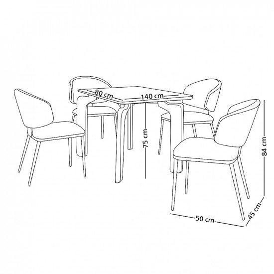 طاولة طعام عصرية سطح رخامي 4 كراسي طاولة طعام عصرية سطح رخامي 4 كراسي