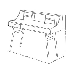 مكتب دراسي من الخشب بأرجل معدنية 120 سم