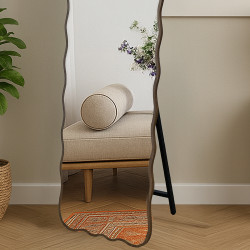 مرآة استاند بإطار خشبي بني 160×50 سم مرآة استاند بإطار خشبي بني 160×50 سم