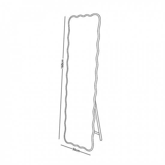 مرآة استاند بإطار خشبي بني 160×50 سم مرآة استاند بإطار خشبي بني 160×50 سم