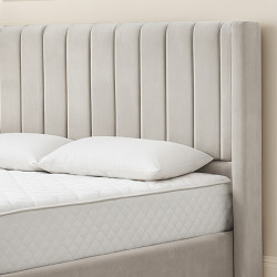 سرير خشبي بتنجيد مخملي عصري 140×200سم سرير خشبي بتنجيد مخملي عصري 140×200سم