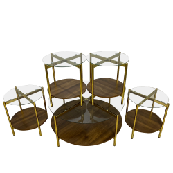 طقم طاولات 5 قطع زجاج بني غامق طقم طاولات 5 قطع زجاج بني غامق