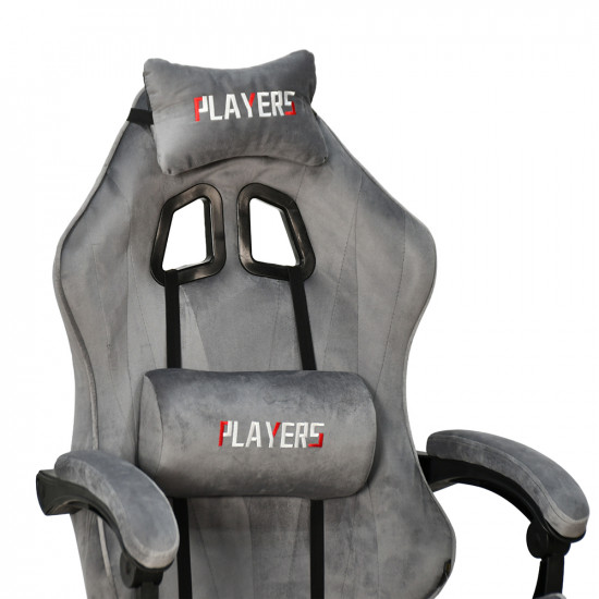 كرسي ألعاب أحترافي مخمل رمادي كرسي ألعاب أحترافي مخمل رمادي